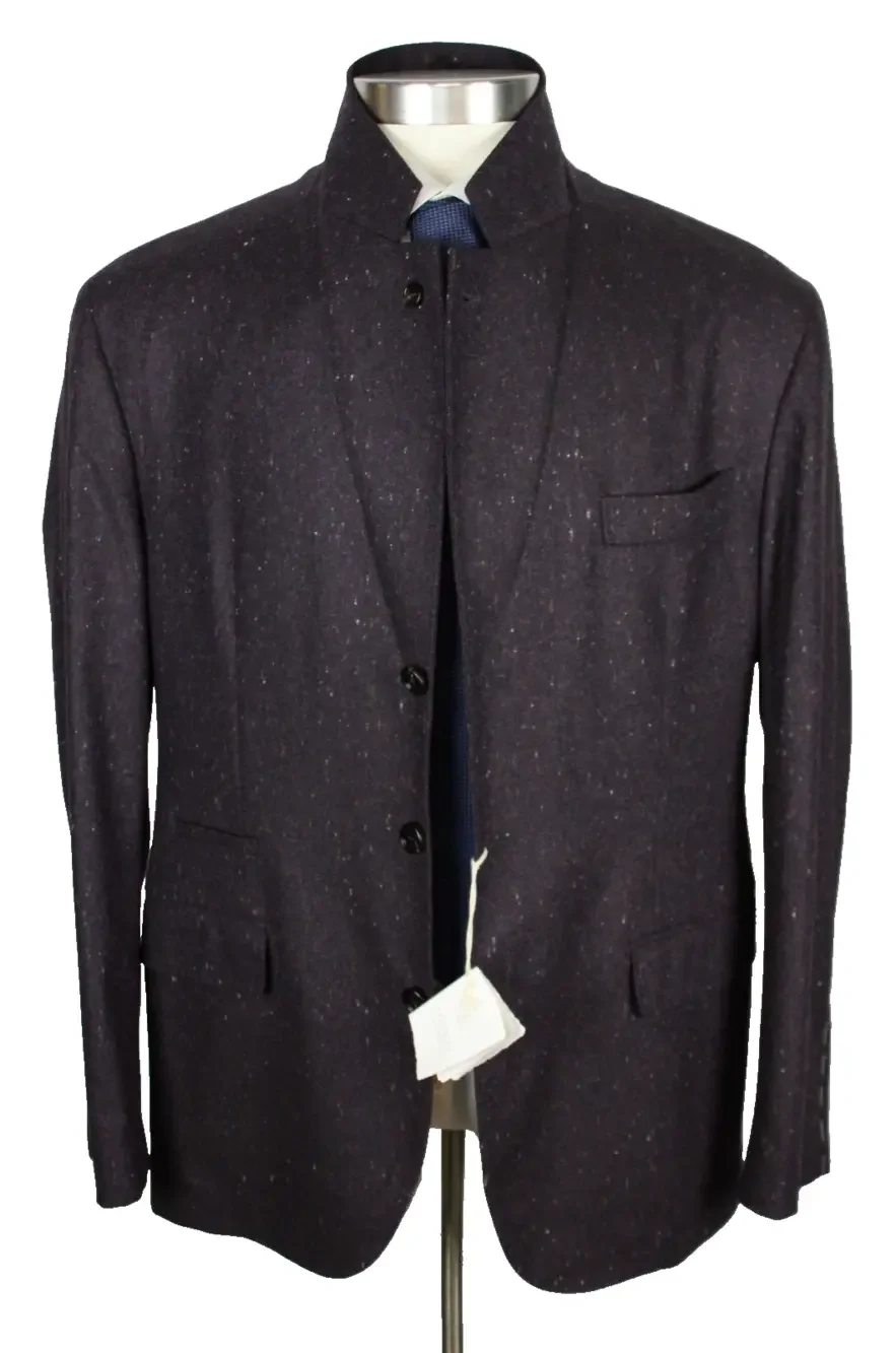 $6150 Brunello Cucinelli Blazer 44 R (54 EU) Purple Fleck Wool Cashmere Italy